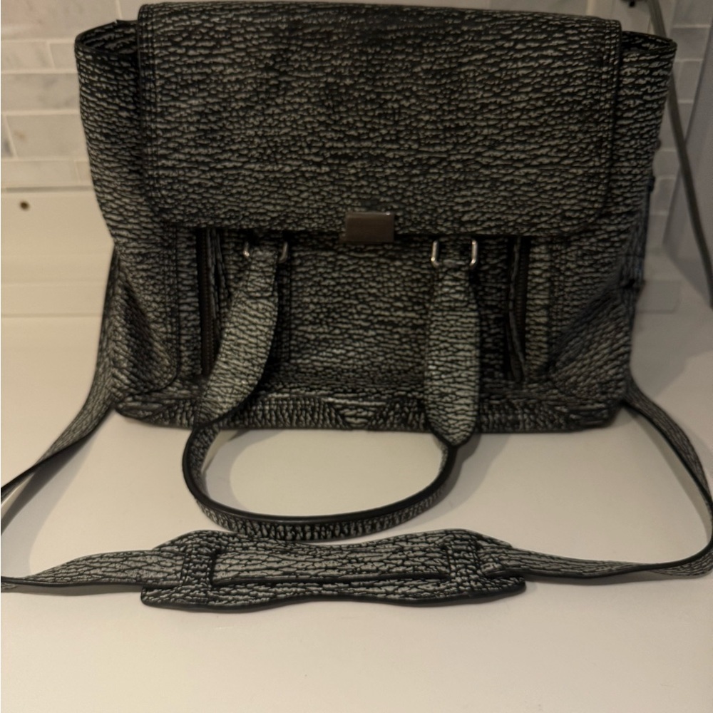 3.1 Phillip Lim Black and White Textured Satchel